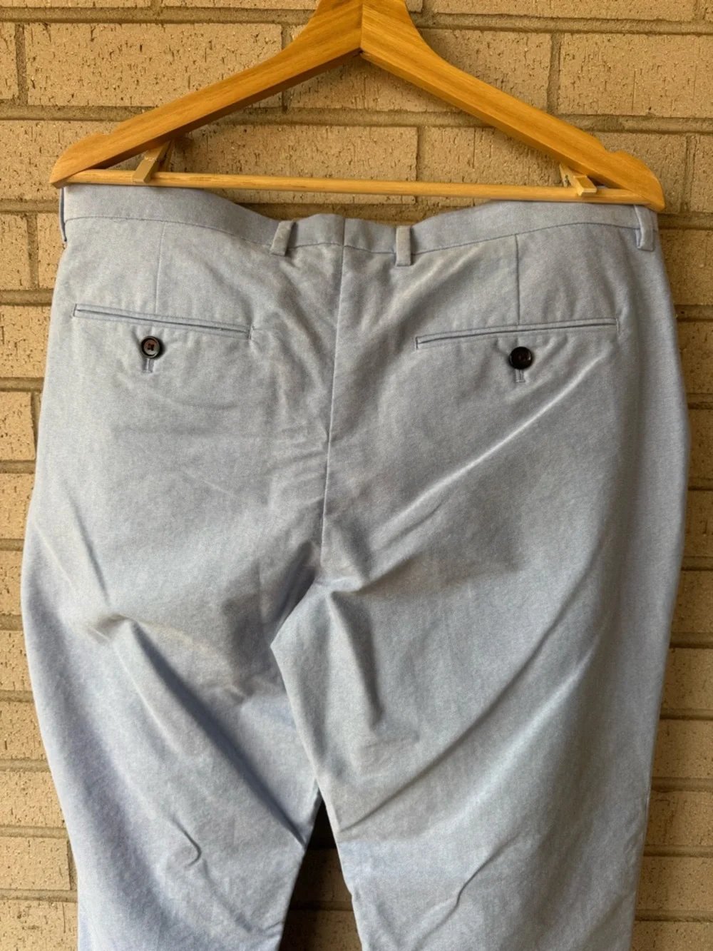 J. Crew Ludlow Slim Suit Dress Pant Light Blue Portuguese cotton oxford 34x32